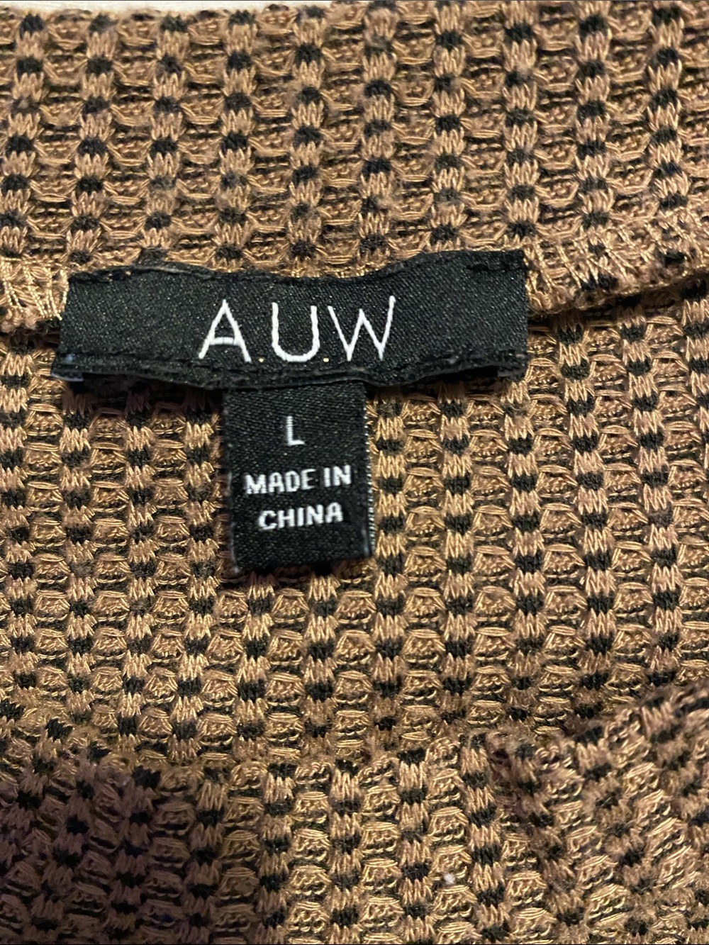 AUW Brown Open-Weave Knit Sweatshirt